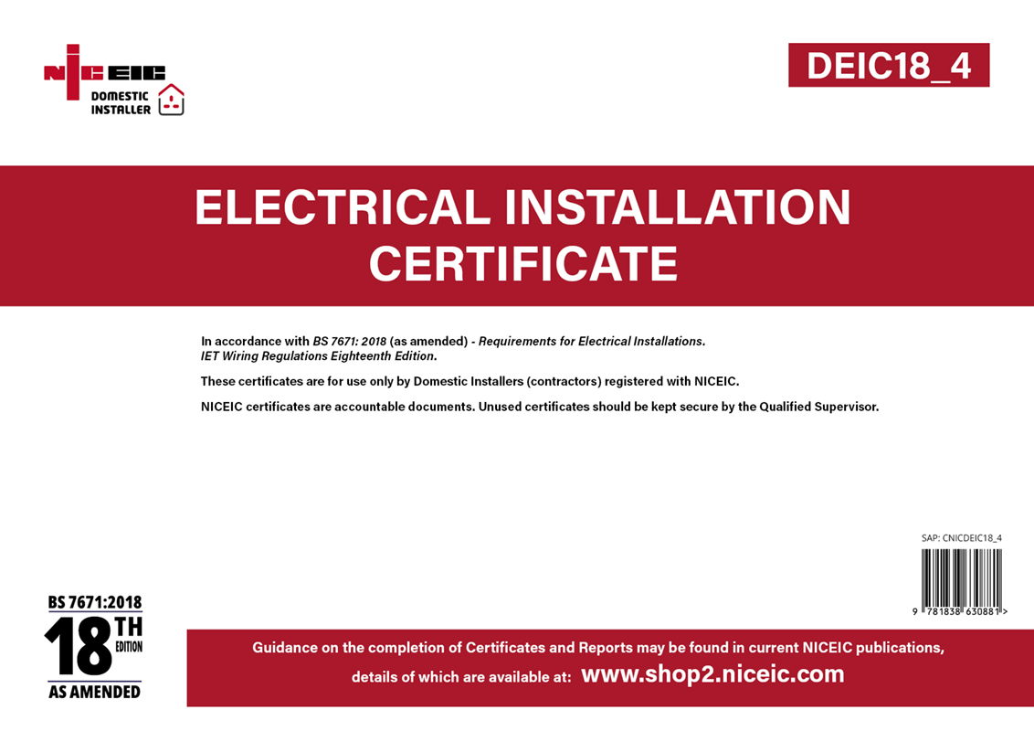 Electrical Installation Certificate 18.4
