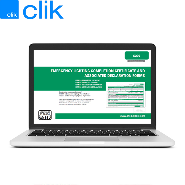 Emergency Lighting Completion Certificate and Associated Declaration Forms (E-Certs) - ECG6