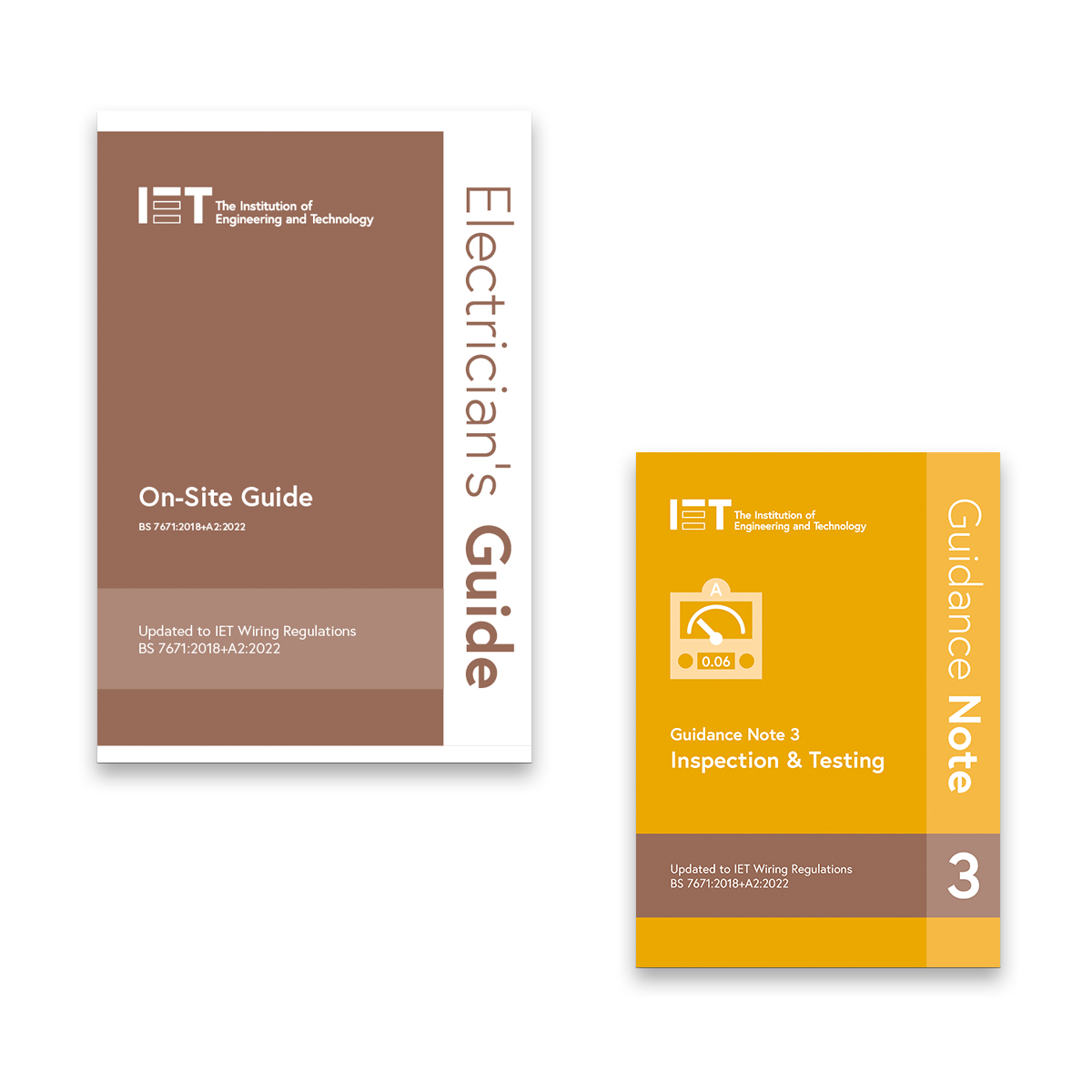 IET Onsite Guide & IET Guidance Note 3 Inspection & Testing (BS 7671:2018+A2:2022)