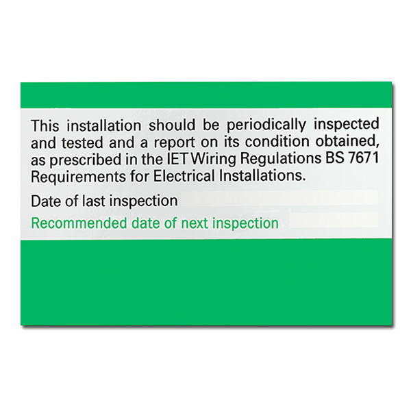 Periodic Inspection and Test Labels (Reg 514-12-01) - GLP