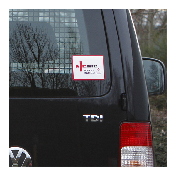 NICEIC DIS -  Small Vehicle White Background Sticker